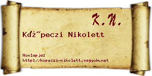 Köpeczi Nikolett névjegykártya